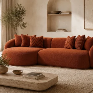 Hoekbank Links PALERME Orange brulé