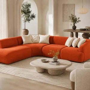 Hoekbank NEW-YORK curve Kleur Terracotta Hoekbank NEW-YORK curve Kleur Terracotta