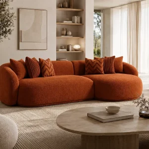Hoekbank Rechts PALERME Orange brulé Hoekbank Rechts PALERME Orange brulé