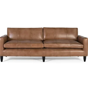 Rembourré canapé in leer en camel finish 220cm Rembourré canapé in leer en camel finish 220cm