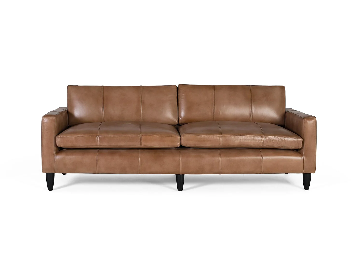 Rembourré canapé in leer en camel finish 220cm