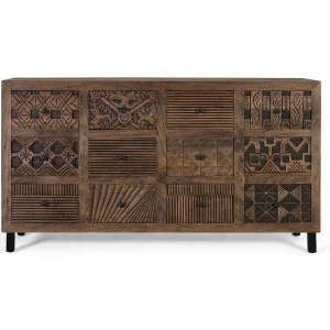 Ambachtelijk buffet in massief manguierhout 160cm Ambachtelijk buffet in massief manguierhout 160cm
