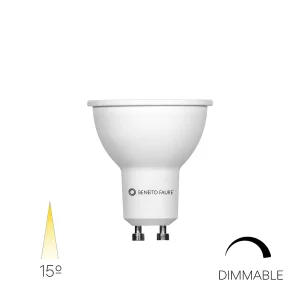 GU10 7W 15º Dichroïsche Smalle Dimbare LED-lamp CRI>80 2700K 400lm Triac Dimbaar Wit Kleur – Beneito & Faure Retrofit Serie GU10 7W 15º Dichroïsche Smalle Dimbare LED-lamp CRI>80 2700K 400lm Triac Dimbaar Wit Kleur – Beneito & Faure Retrofit Serie