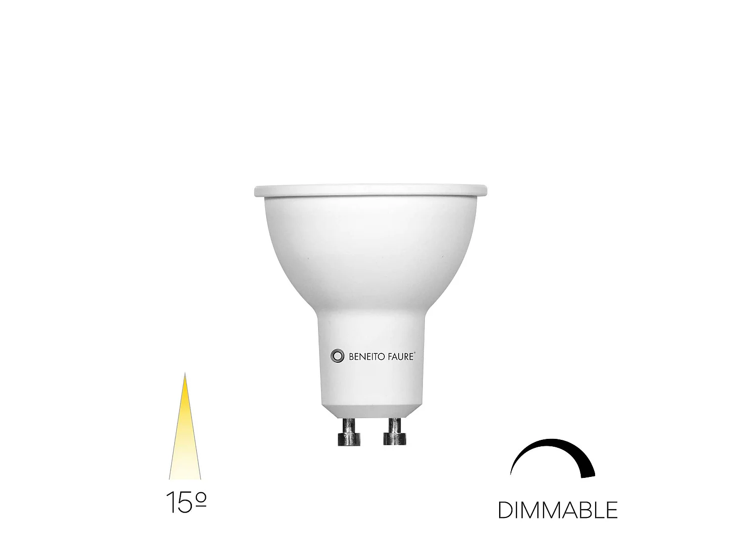 GU10 7W 15º Dichroïsche Smalle Dimbare LED-lamp CRI>80 2700K 400lm Triac Dimbaar Wit Kleur - Beneito & Faure Retrofit Serie