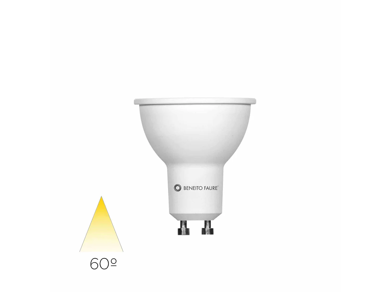 GU10 6W 60 graden dichroïsche LED-haaklamp 4000K wit licht 616lm GU10 fitting IP40 witte afwerking voor binnengebruik - Beneito & Faure