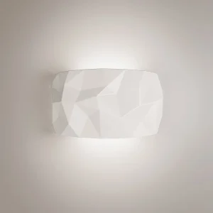 Handgemaakte keramische LED-wandlamp met schuine vorm, TRIAC-dimfunctie en instelbare kleurtemperatuur, witte afwerking, 22,2 W Handgemaakte keramische LED-wandlamp met schuine vorm, TRIAC-dimfunctie en instelbare kleurtemperatuur, witte afwerking, 22,2 W