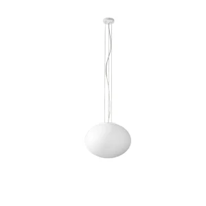 Hanglamp van satijnwit geblazen glas, diameter 40 cm, metalen frame, 2x E27 fitting, max. 60W, modern en elegant design – Perenz Hanglamp van satijnwit geblazen glas, diameter 40 cm, metalen frame, 2x E27 fitting, max. 60W, modern en elegant design – Perenz