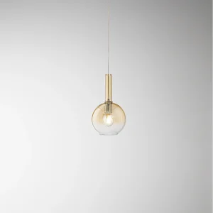 Hanglamp van transparant, amberkleurig borosilicaatglas, E27 fitting, modern design, verstelbare kabel, diameter 20 cm, IP20 – Perenz Hanglamp van transparant, amberkleurig borosilicaatglas, E27 fitting, modern design, verstelbare kabel, diameter 20 cm, IP20 – Perenz