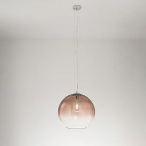 Hanglamp 10S48526 serie, geblazen glazen kap, transparant bruin en gepolijst chroom, E27 fitting, diameter 45 cm, hoogte 191 cm – Perenz Hanglamp 10S48526 serie, geblazen glazen kap, transparant bruin en gepolijst chroom, E27 fitting, diameter 45 cm, hoogte 191 cm – Perenz