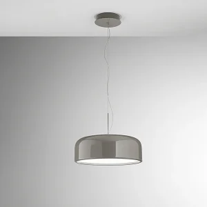 Glanzende duifgrijze metalen hanglamp met geïntegreerde dimbare LED-technologie, CCT 50W, diameter 60 cm – Perenz Glanzende duifgrijze metalen hanglamp met geïntegreerde dimbare LED-technologie, CCT 50W, diameter 60 cm – Perenz
