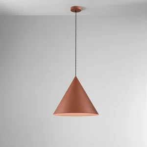 Hanglamp van gepoedercoat metaal en aluminium, serie 10S48408, matte terracotta kleur, E27 fitting, in hoogte verstelbaar – Perenz Hanglamp van gepoedercoat metaal en aluminium, serie 10S48408, matte terracotta kleur, E27 fitting, in hoogte verstelbaar – Perenz