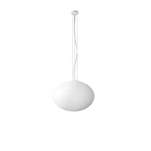Hanglamp van satijnwit geblazen glas, diameter 50 cm, metalen frame, 3x E27 fitting, max. 60W, modern en elegant design – Perenz Hanglamp van satijnwit geblazen glas, diameter 50 cm, metalen frame, 3x E27 fitting, max. 60W, modern en elegant design – Perenz