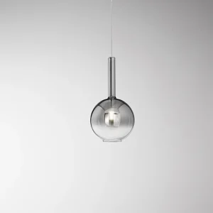 Hanglamp van gerookt spiegelend borosilicaatglas, 1x40W E27, modern design met verstelbare kabel, ideaal voor binnenverlichting – Perenz