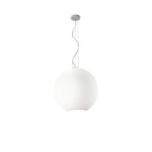 Hanglamp van satijnwit glas, metalen frame, diameter 50 cm, 3xE27 fitting, moderne en elegante stijl voor elk interieur – Perenz Hanglamp van satijnwit glas, metalen frame, diameter 50 cm, 3xE27 fitting, moderne en elegante stijl voor elk interieur – Perenz