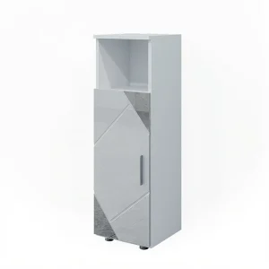 Halfhoge kast wit hoogglans met inzetstukken 30x30x95 irma Halfhoge kast wit hoogglans met inzetstukken 30x30x95 irma