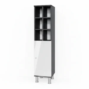 Halfhoge kast wit hoogglans 30x30x130.6 fynn