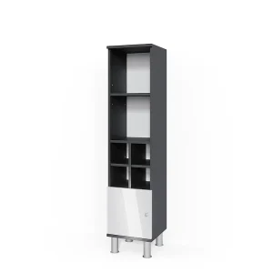 Halfhoge kast wit hoogglans 30x30x130.6 fynn