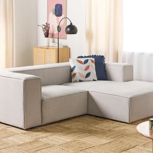 Hoekbank VERNON Stof Lichtbeige 2-zitter Linkerzijde Hoekbank VERNON Stof Lichtbeige 2-zitter Linkerzijde
