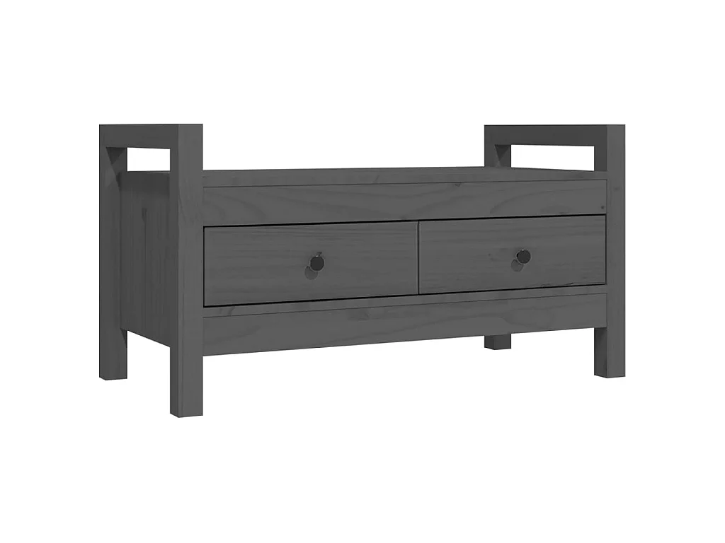 Halbankje 80x40x43 cm massief grenenhout grijs