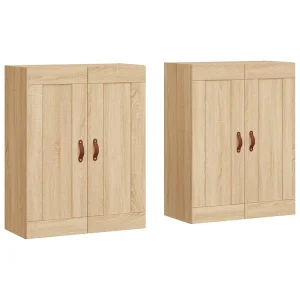 Hangkasten 2 st bewerkt hout sonoma eikenkleurig Hangkasten 2 st bewerkt hout sonoma eikenkleurig