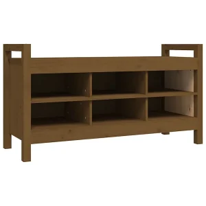 Halbankje 110x40x60 cm massief grenenhout honingbruin Halbankje 110x40x60 cm massief grenenhout honingbruin
