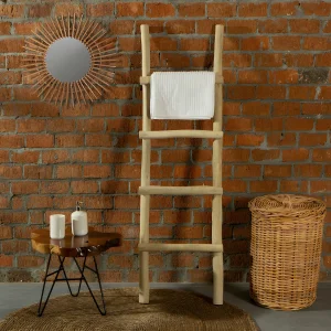 Handdoekenrek ladder van massief teakhout – Naturelkleur – FODNA – Koop nu online Handdoekenrek ladder van massief teakhout – Naturelkleur – FODNA – Koop nu online