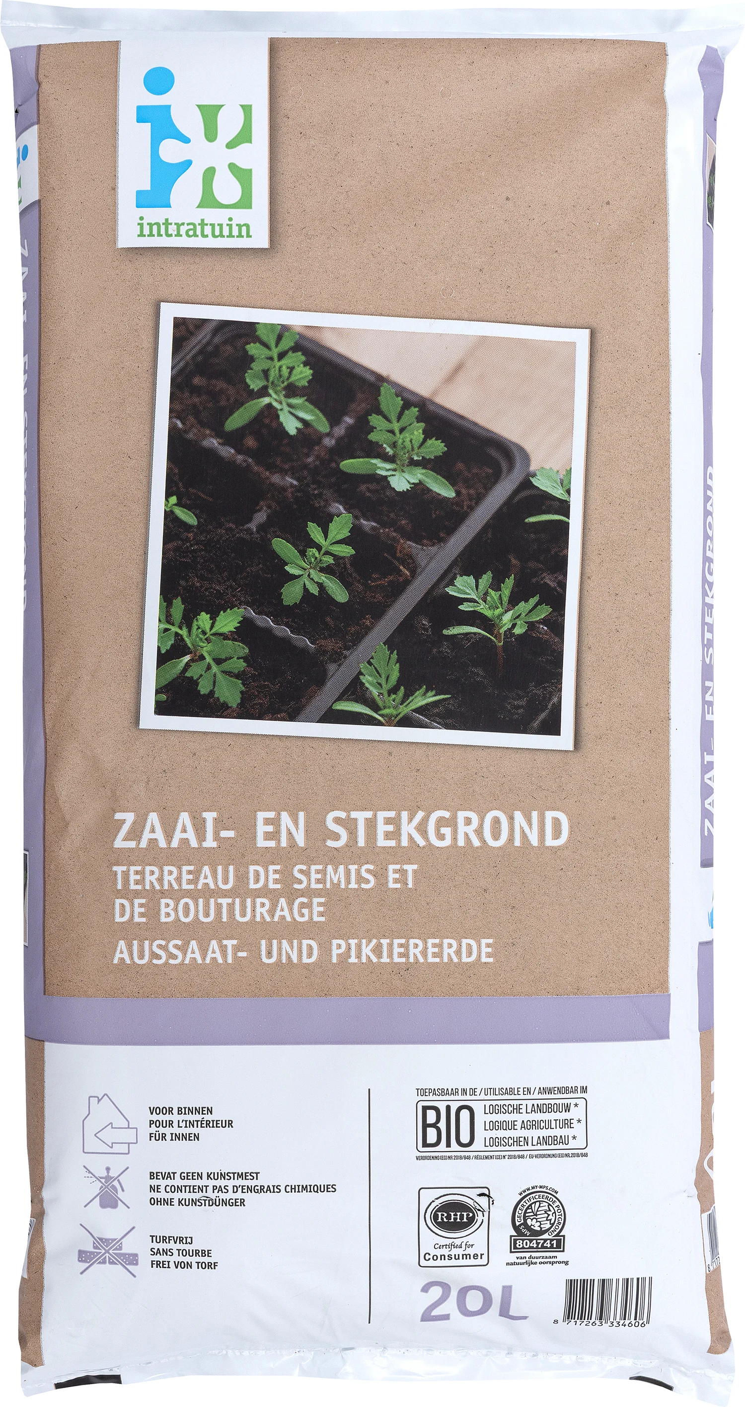 Intratuin zaai- en stekgrond turfvrij Bio RHP 20 L