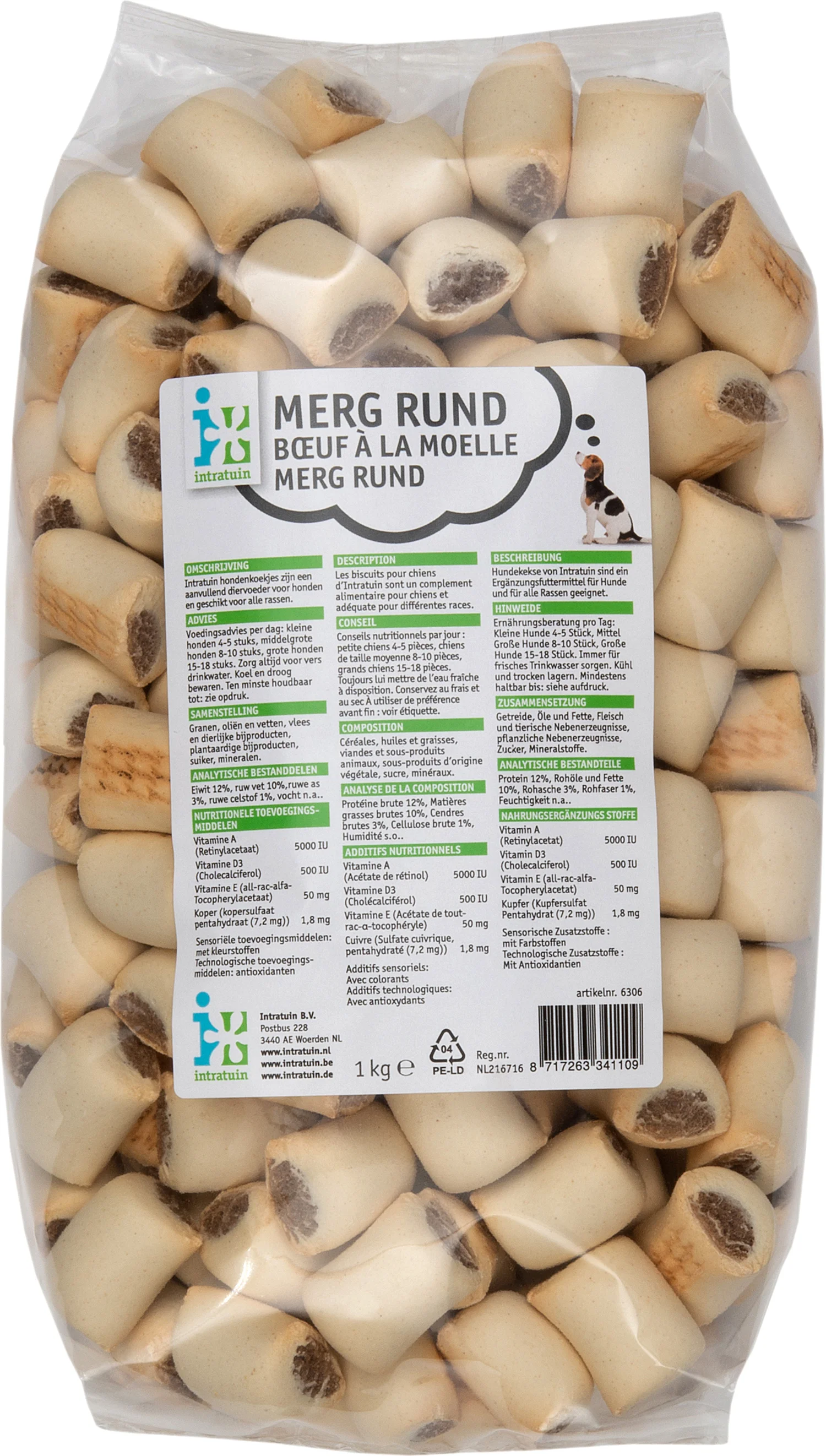 Intratuin hondenkoekjes Merg rund 1 kg