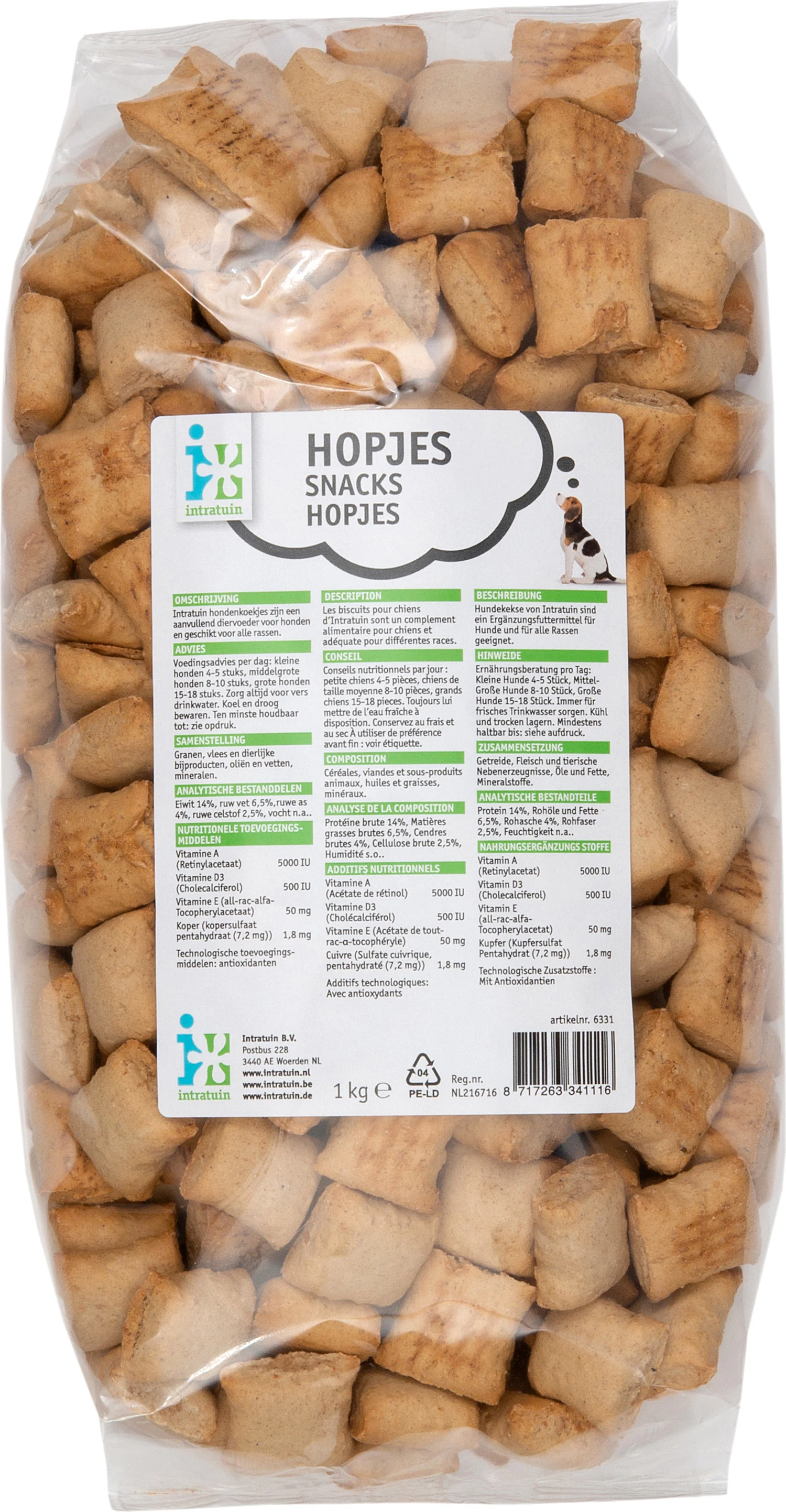 Intratuin hondenkoekjes hopjes 1 kg