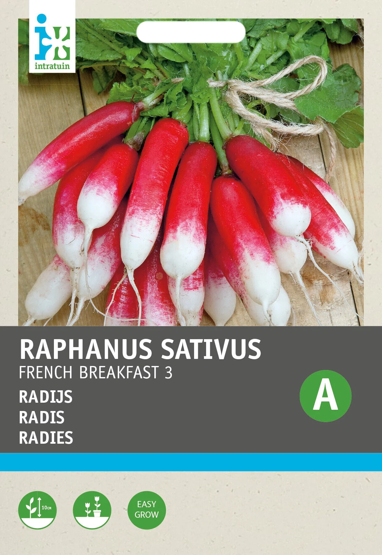 Intratuin groentezaad Radijs (Raphanus sativus 'French Breakfast')