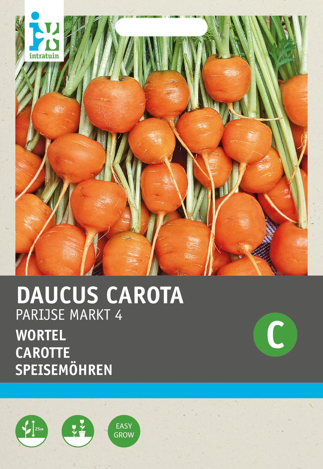 Intratuin groentezaad Wortelen vroege ronde (Daucus carota 'Parijse vroege ronde')