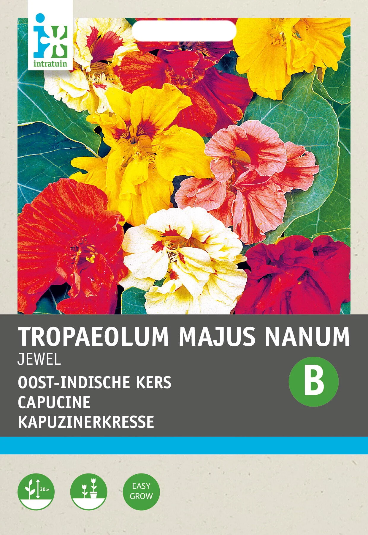 Intratuin bloemenzaad Oost-Indische kers dubbel (Tropaeolum majus 'Jewel')