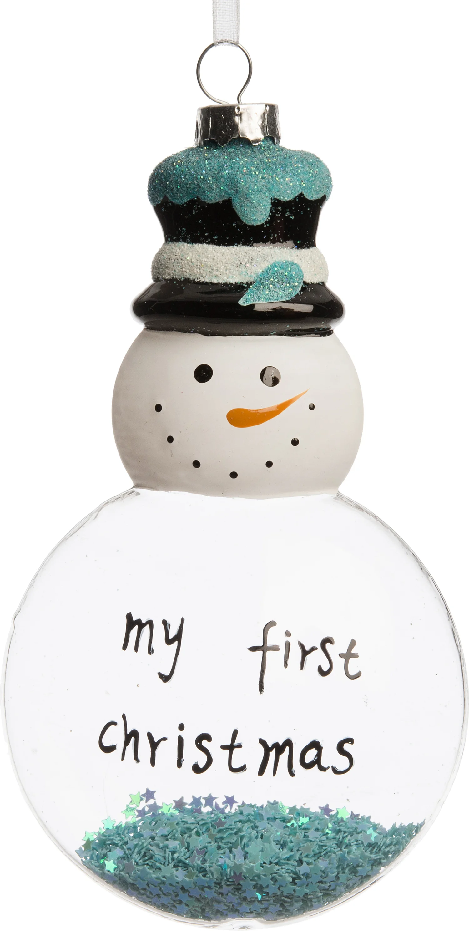 Intratuin kerstbal my first christmas blauw 7,5 x 3,3 x 14,3 cm