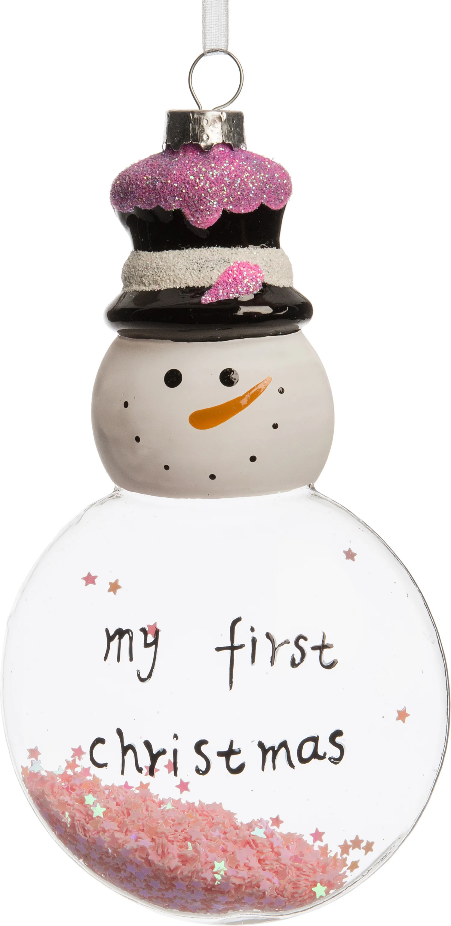 Intratuin kerstbal my first christmas roze 7,5 x 3,3 x 14,3 cm