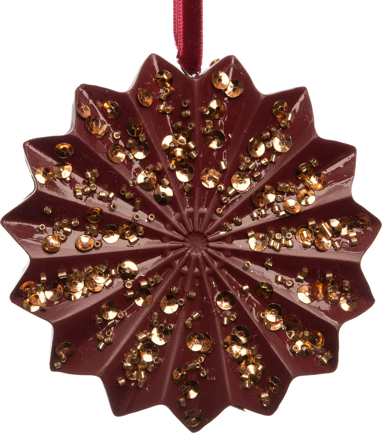Intratuin kerst ornament sneeuwvlok rood D 9,4 cm