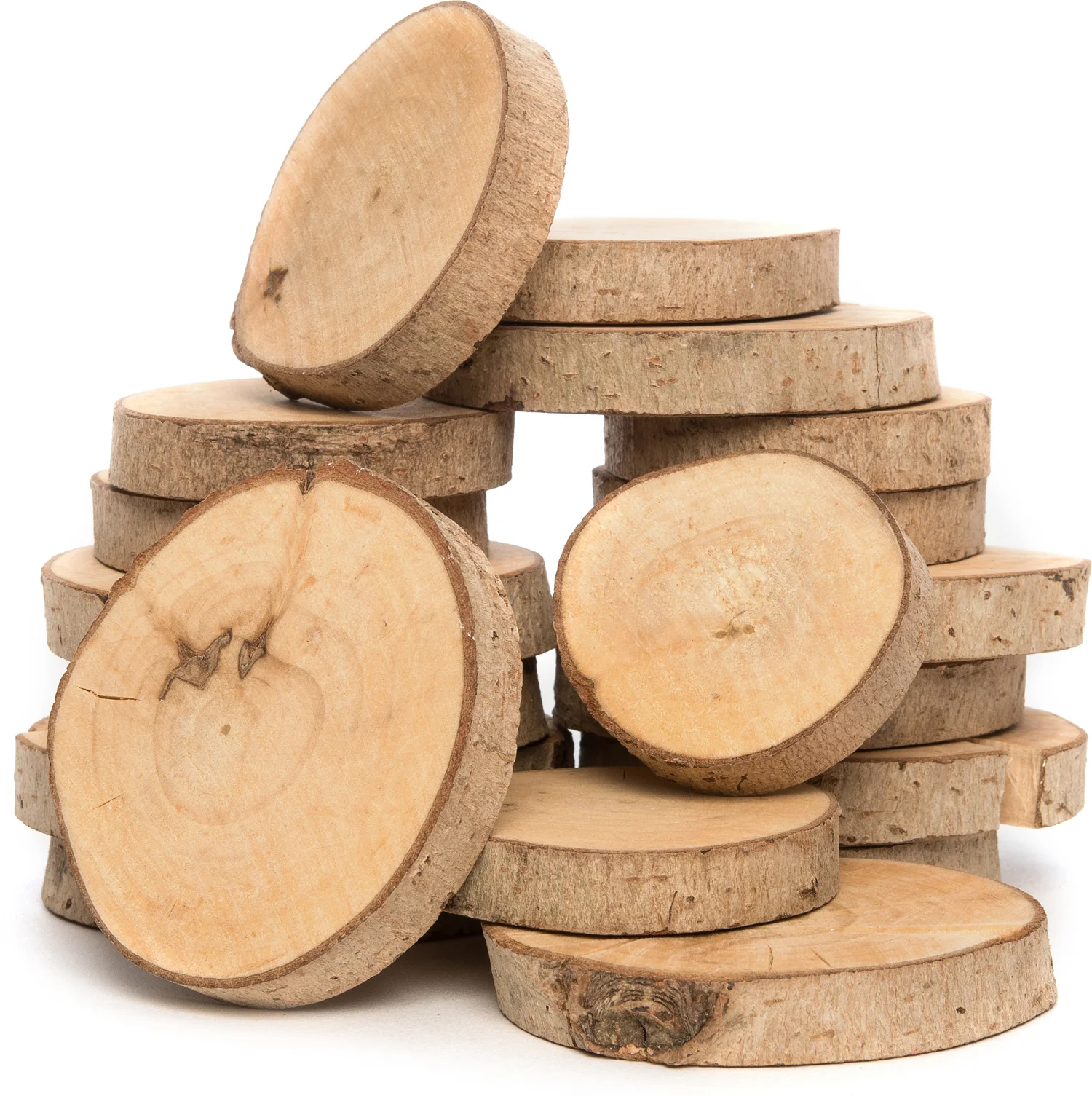 Intratuin houten schijven rond naturel 500 gram