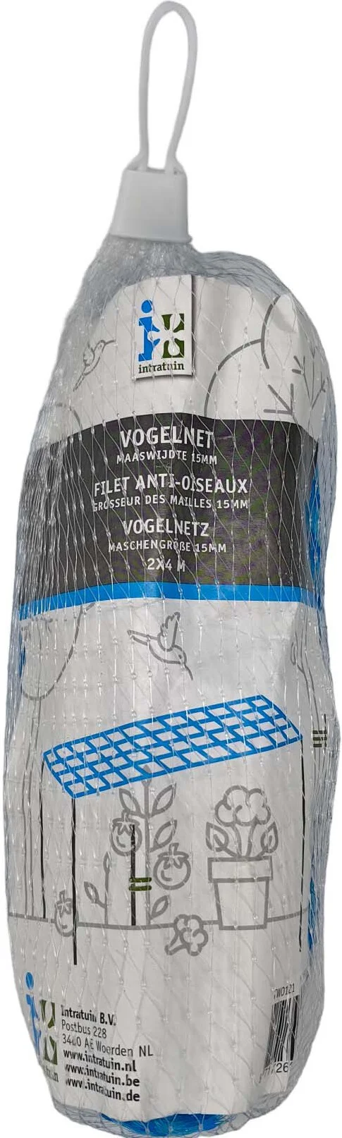 Intratuin vogelnet maaswijdte 15 x 2 x 4 m blauw