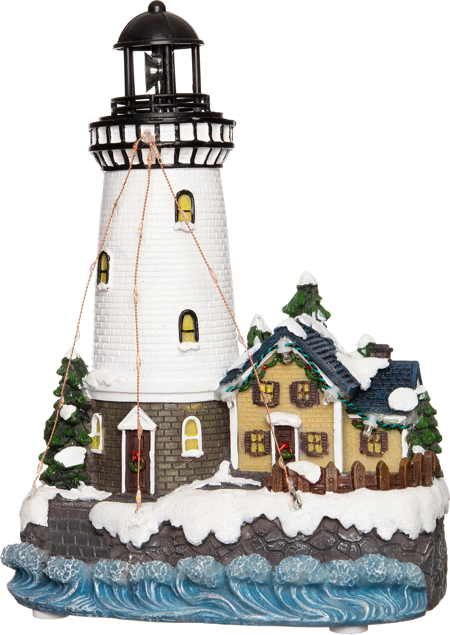 Intratuin kersthuisje vuurtoren 18 x 14,5 x 25,5 cm