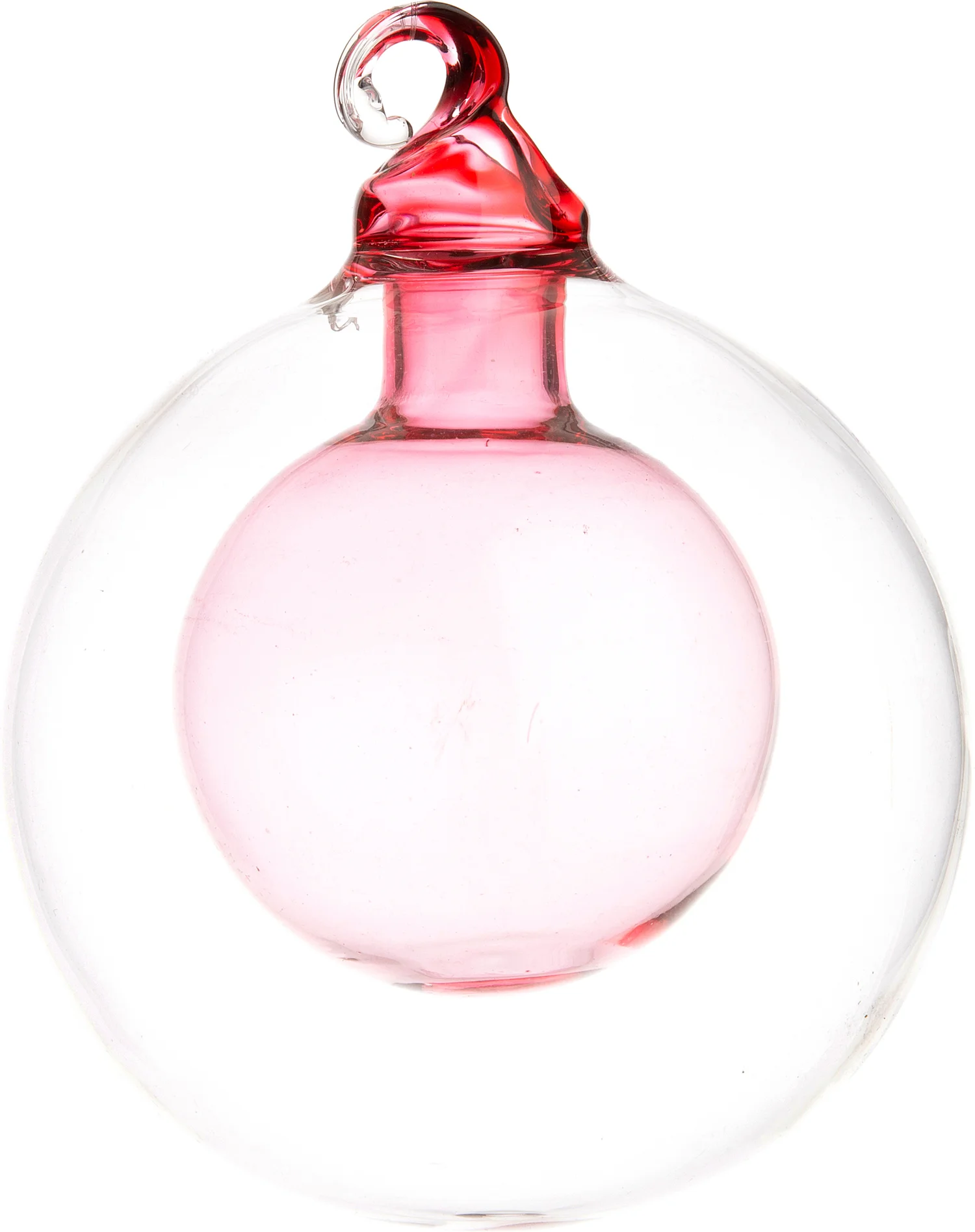 Intratuin kerstbal Preston transparant / roze D 8 cm