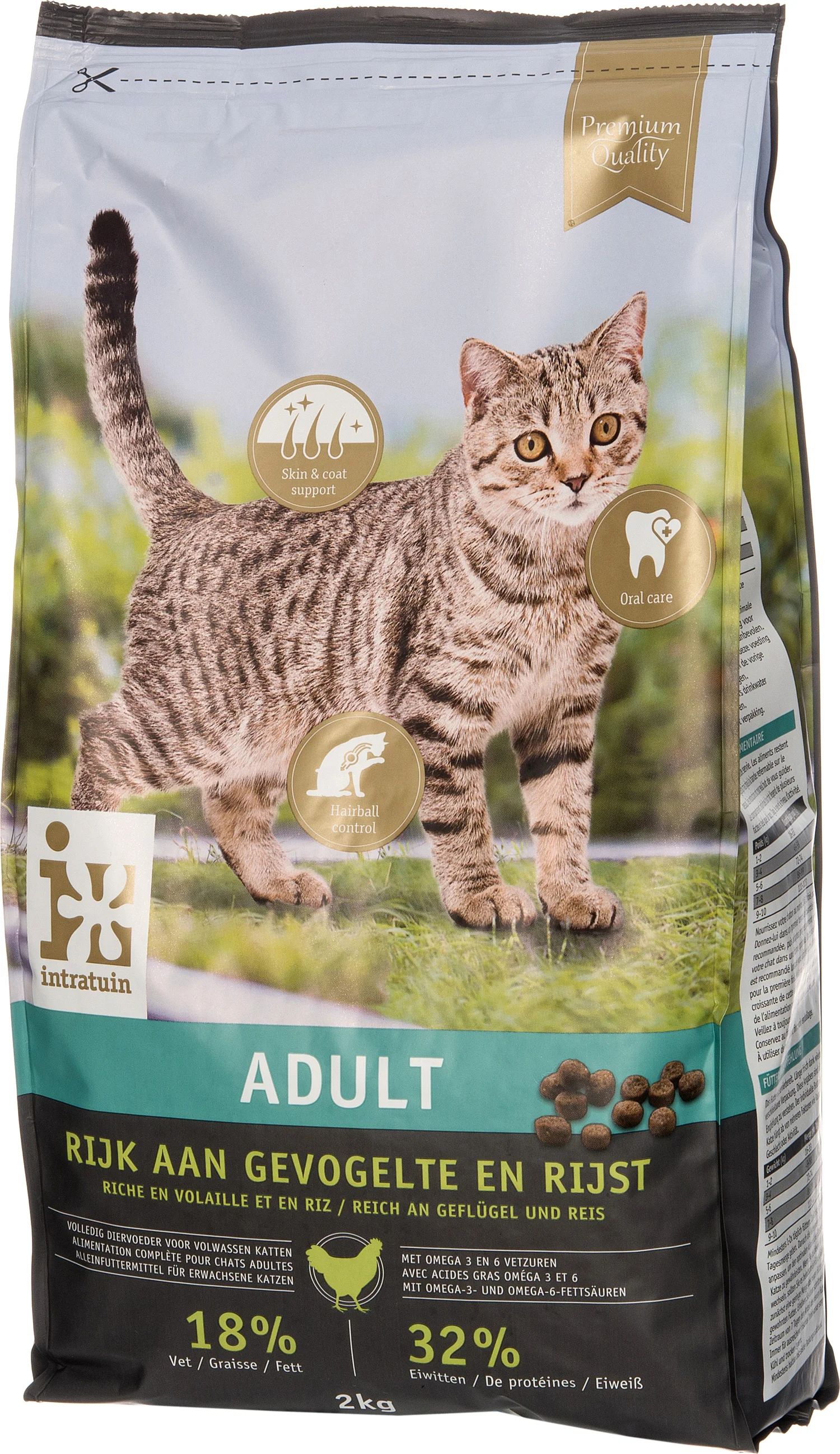 Intratuin kattenbrokken Premium adult gevogelte 2 kg
