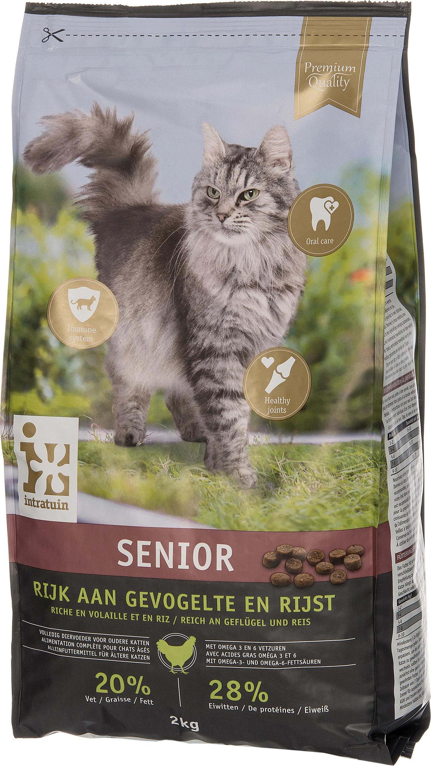Intratuin kattenbrokken Premium senior gevogelte 2 kg