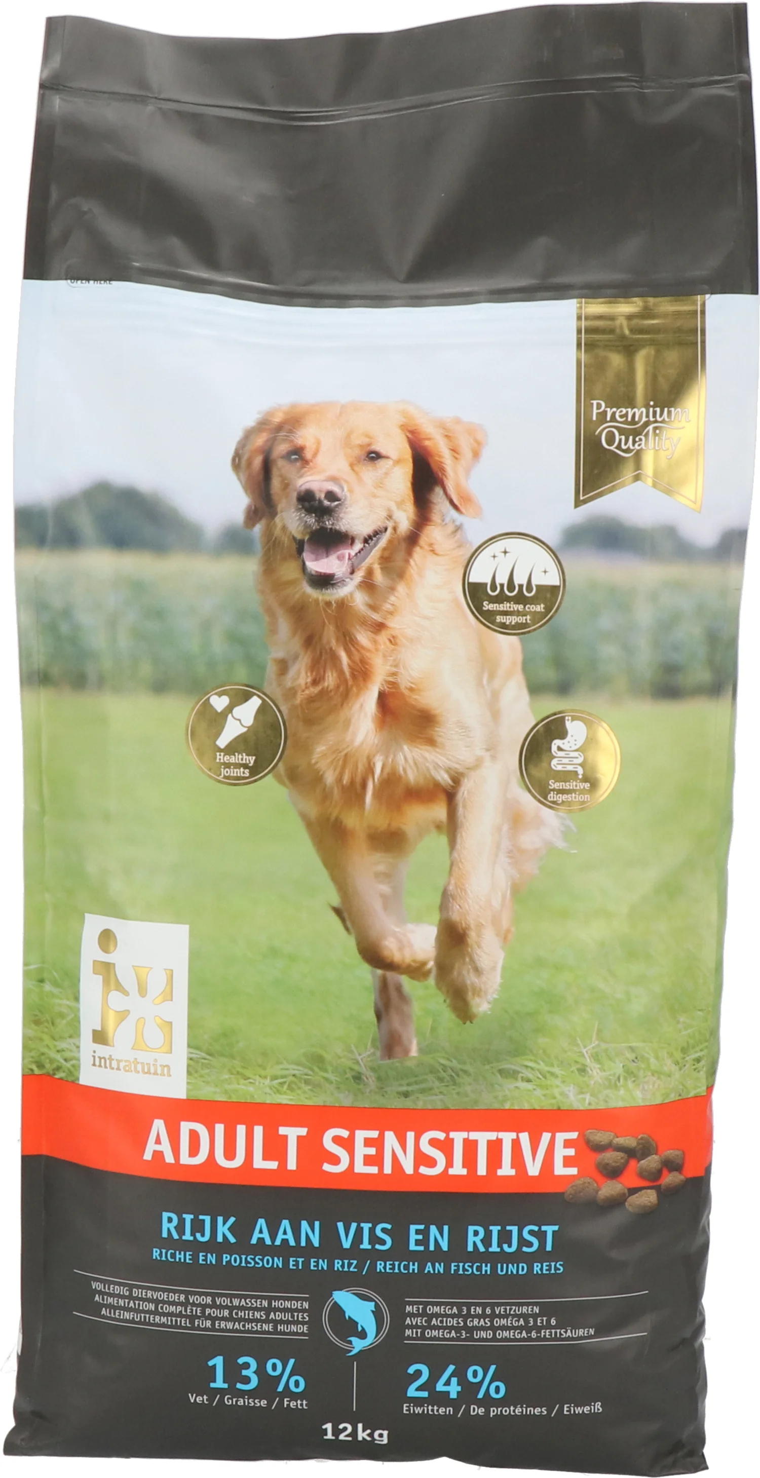 Intratuin hondenbrokken Premium adult sensitive vis 12 kg