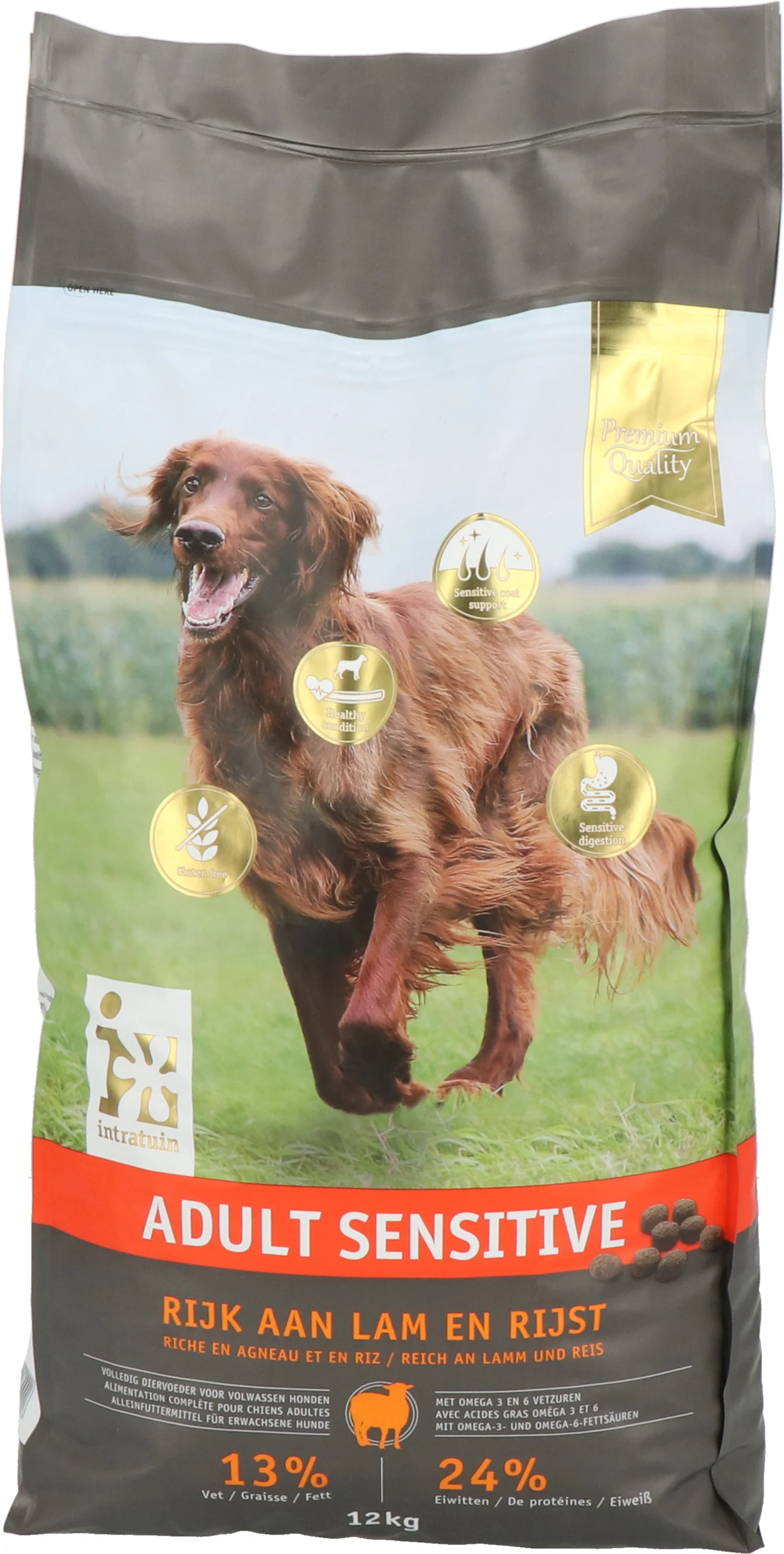 Intratuin hondenbrokken Premium adult sensitive lam 12 kg