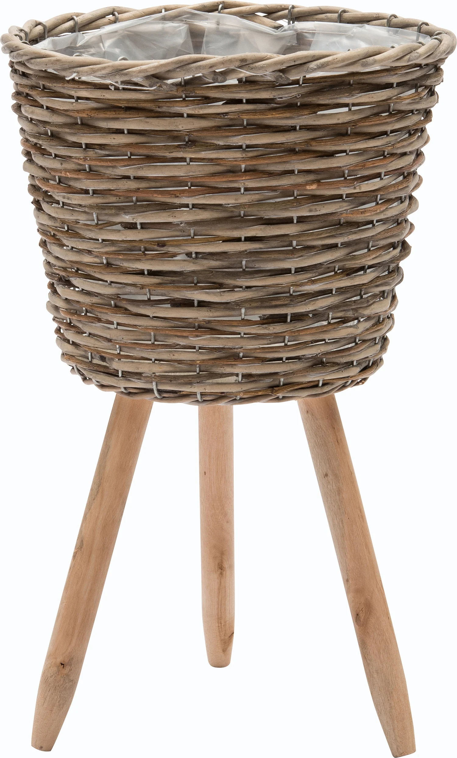 Intratuin plantenmand op poten naturel 27 x 27 x 45 cm
