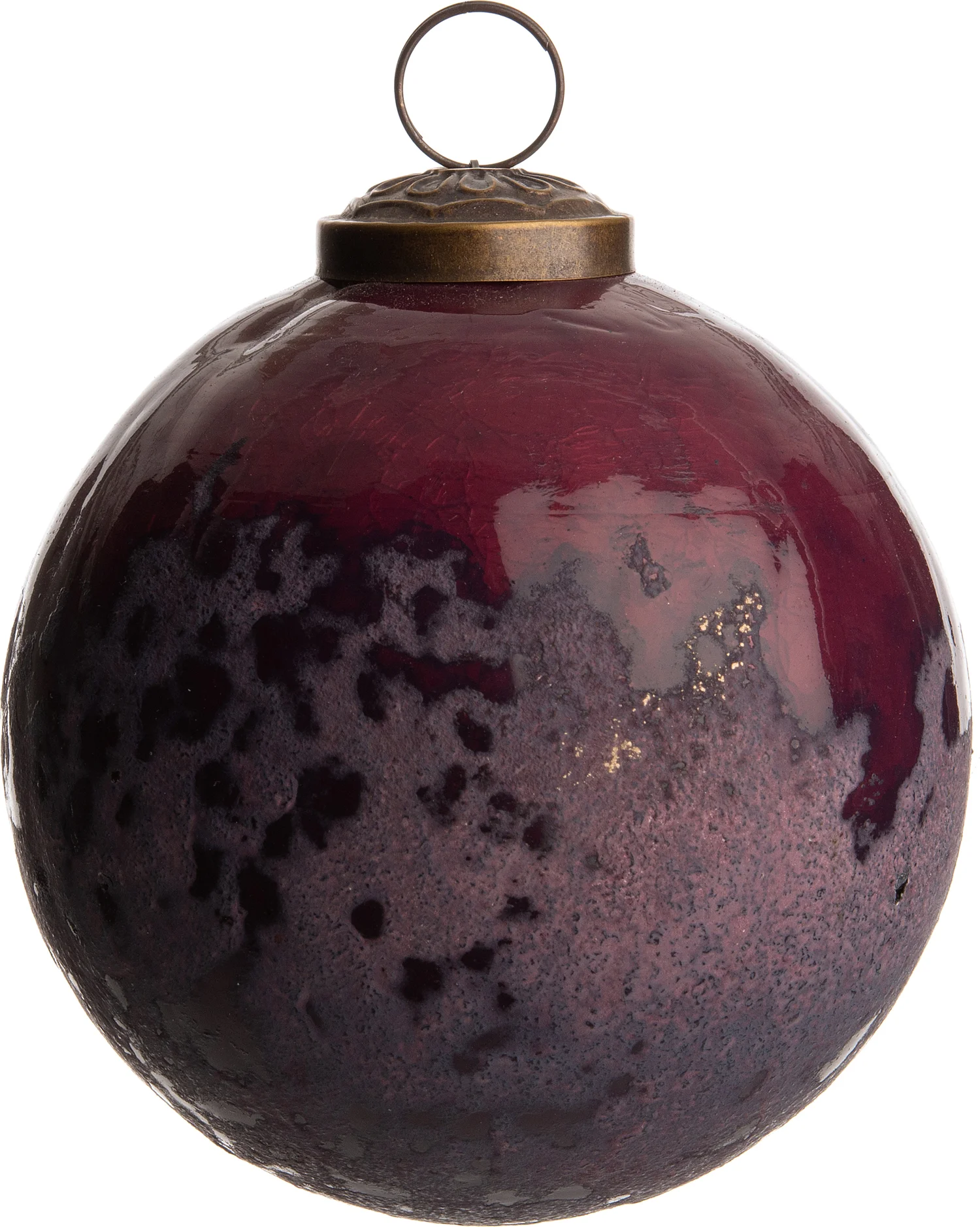 Intratuin kerstbal Vera paars mat / glanzend D 8 cm