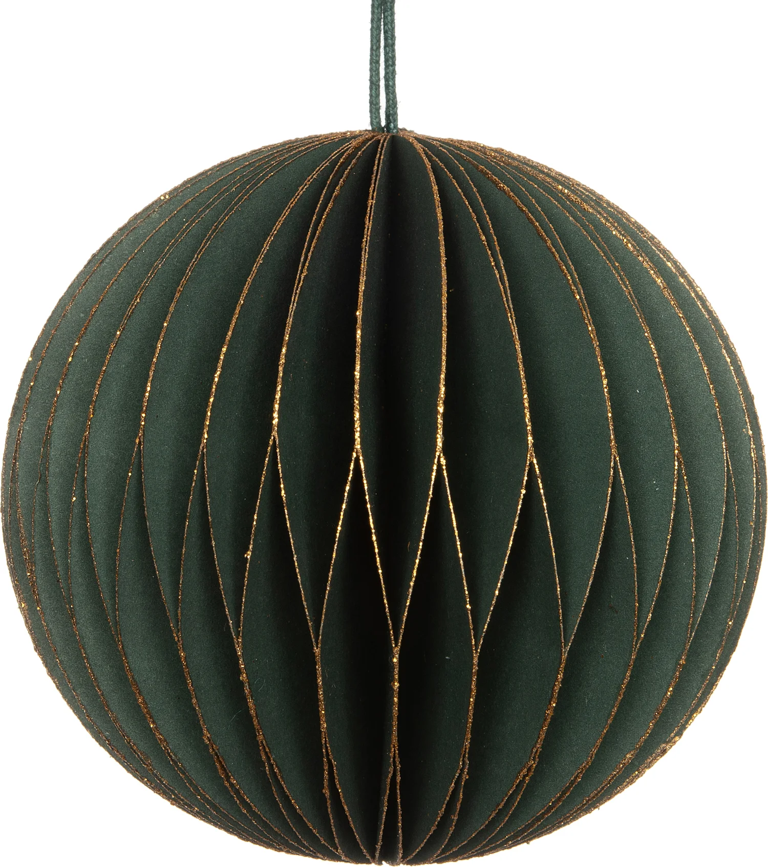 Intratuin kerst ornament papier goud / groen D 9 H 9 cm