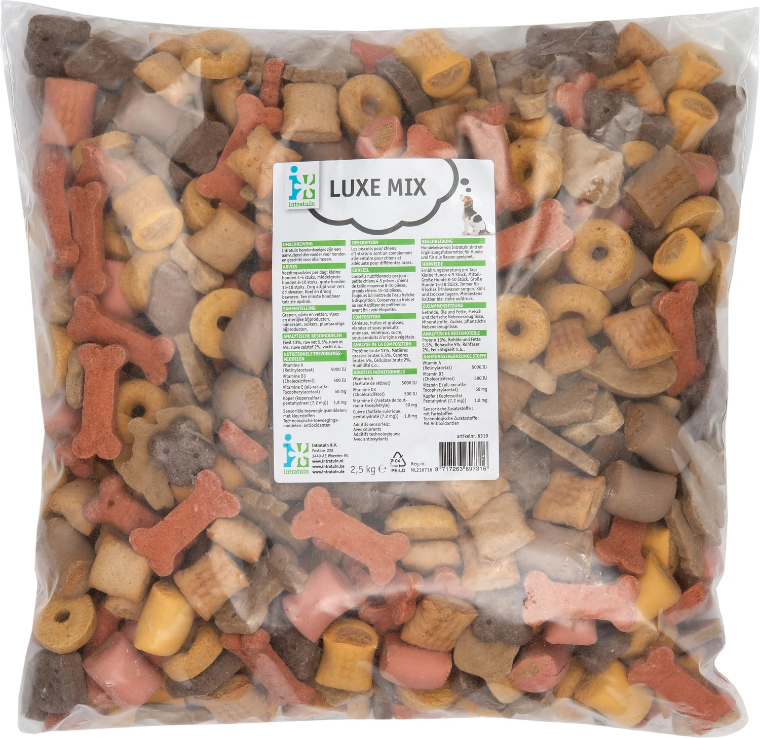 Intratuin hondenkoekjes Luxe mix 2,5 kg