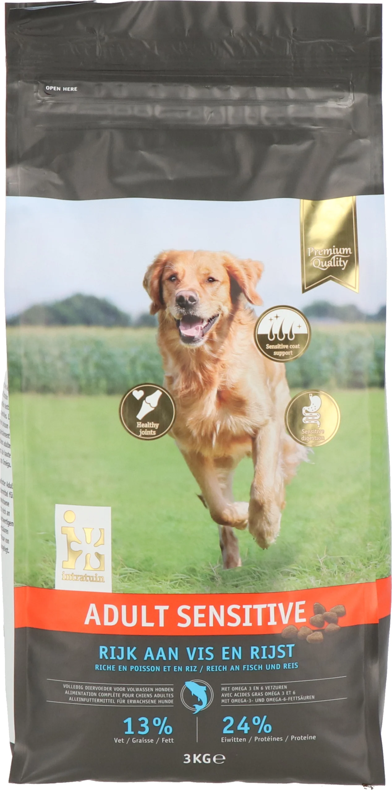 Intratuin hondenbrokken Premium adult sensitive vis 3 kg