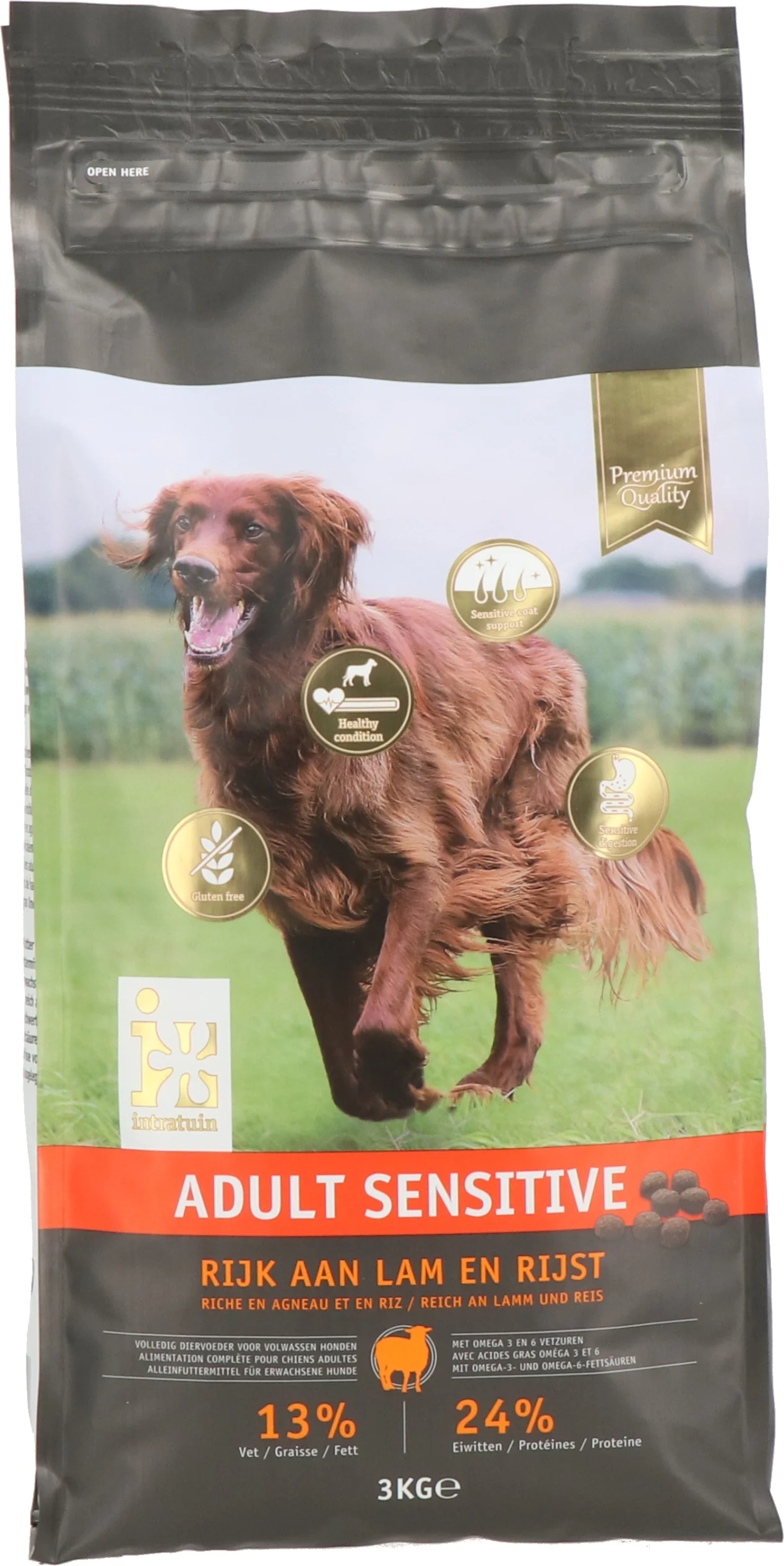 Intratuin hondenbrokken Premium adult sensitive lam 3 kg