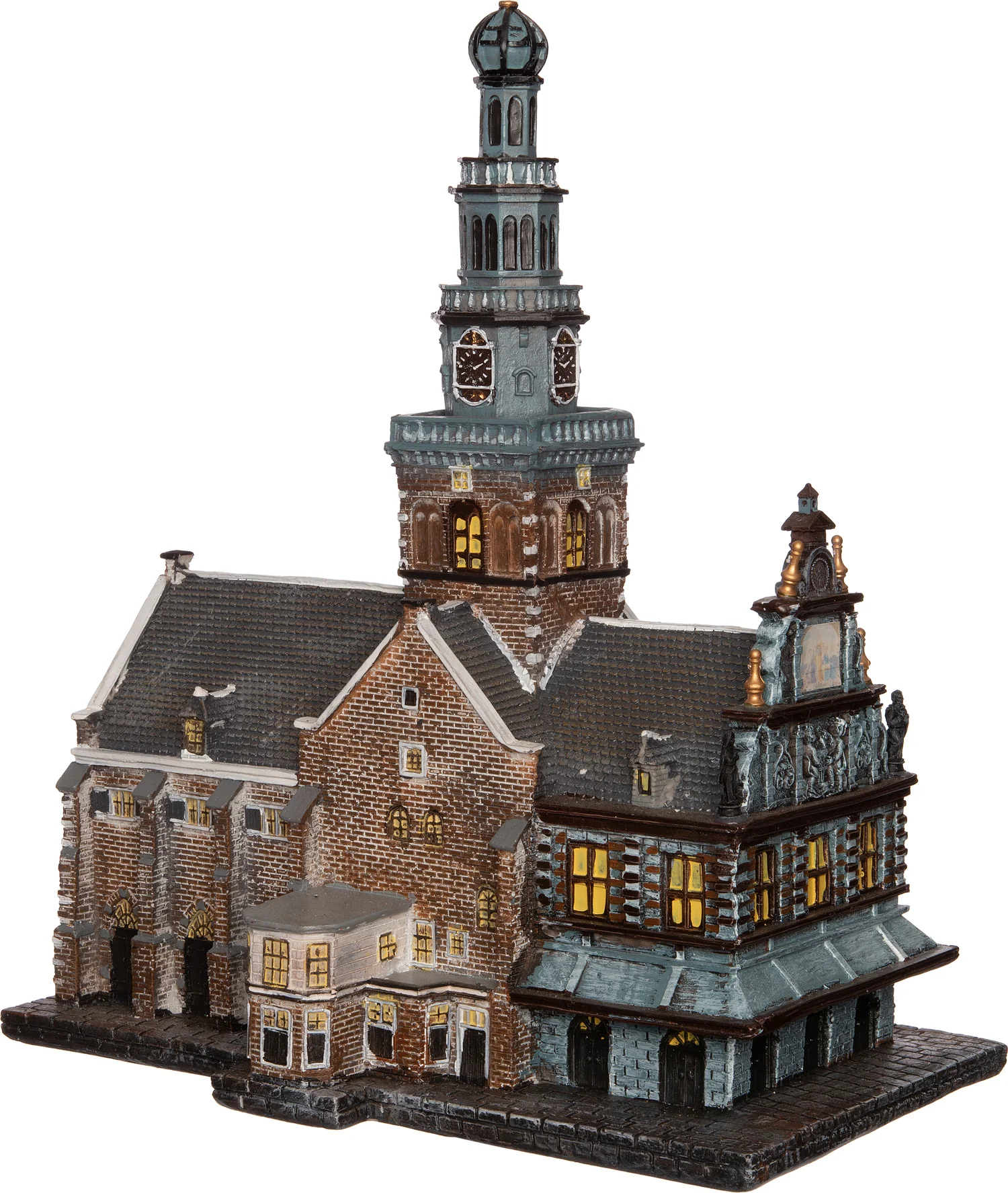 Intratuin kersthuisje kaasmarkt Alkmaar met LED verlichting H 17 cm